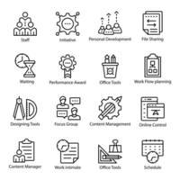 IT Workplace Linear Vector Icons