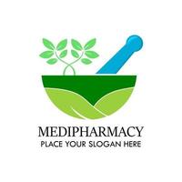 Medipharmacy logo design template illsutration.  this is good for pharmacy, medical, industrial, education, etc