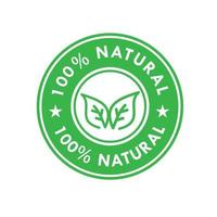 100 percen Natural logo design template illustration. Suitable for product label. vector