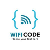 ilustración de plantilla de diseño de logotipo de código wifi. hay símbolo wifi y código. vector
