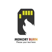 Memory burn logo design template illustration. There are memory and fire.this is good for education, computer, factory etc vector