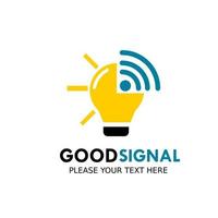 Good Signal logo design template illustration. There are bulb and signal. vector