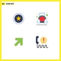 conjunto de 4 iconos de ui modernos símbolos signos para logro flecha corona peso derecho elementos de diseño vectorial editables vector