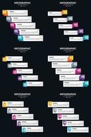 plantilla de diapositiva de presentación del paquete de infografías vectoriales 6 diagramas de ciclo de 5 pasos y líneas de tiempo vector