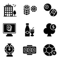 Casino Club Glyph Vector Icons