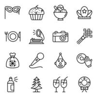 paquete de iconos de vector de línea de celebraciones de navidad