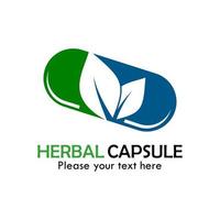 Herbal capsule logo template illustration. suitable for medical, drug, pharmaceutical, natural etc vector