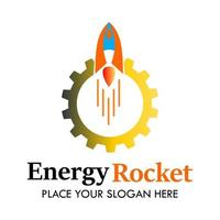 Gear rocket logo design template illsutration. there are gear and rocket. this is good for technology, science, education etc vector