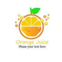 logotipo de jugo de naranja. hay naranja. esto es bueno para bebidas de etiquetas, bebidas de fábrica, etc. vector