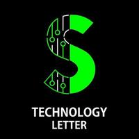 technology letter logo design template illustration. This is good for technology, science, computer etc. this is s letter vector