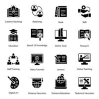 Pack of Education Glyph Vector Icons