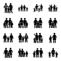 Pack of Parenthood and Family Glyph Vector Icons