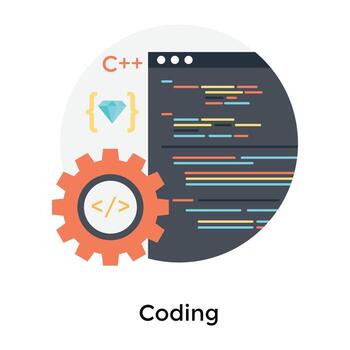Trendy Web Coding vector