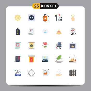 Universal Icon Symbols Group of 25 Modern Flat Colors of development coding light code kitchen Editable Vector Design Elements