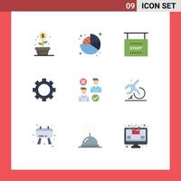 Universal Icon Symbols Group of 9 Modern Flat Colors of user technology flag set devices Editable Vector Design Elements