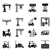 Pack of Different Cranes Icons vector