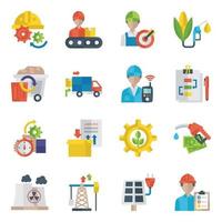 Pack of Industrial Management Flat Icons vector