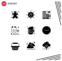 Set of 9 Modern UI Icons Symbols Signs for medicine form opportunity fitness office Editable Vector Design Elements