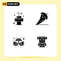 Thematic Vector Solid Glyphs and Editable Symbols of sink costume chili pepper box Editable Vector Design Elements