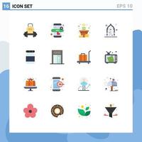 Modern Set of 16 Flat Colors Pictograph of flask eid money man masjid Editable Pack of Creative Vector Design Elements