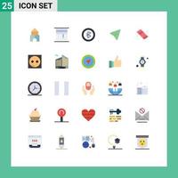 Pack of 25 Modern Flat Colors Signs and Symbols for Web Print Media such as marshmallow camping bluetooth computer pin Editable Vector Design Elements