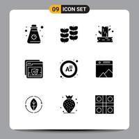 paquete de iconos vectoriales de stock de 9 signos y símbolos de línea para rama web de grado ok comprobar elementos de diseño vectorial editables vector