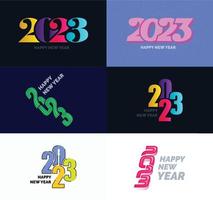 gran conjunto de 2023 feliz año nuevo diseño de texto de logotipo plantilla de diseño de número 2023 vector