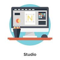 Trendy Workplace Concepts vector