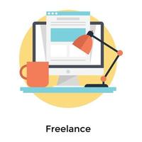 Trendy Freelancing Concepts vector