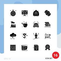 Modern Set of 16 Solid Glyphs Pictograph of lobbying domination sale despotism summer Editable Vector Design Elements