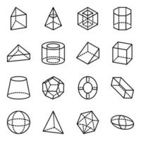 Pack of Mathematical Shapes Icon vector