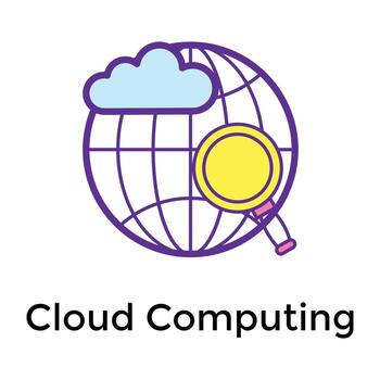 computación en la nube de moda vector