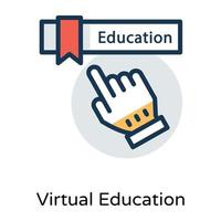 Trendy Virtual Education vector