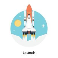 Trendy Rocket Launch vector