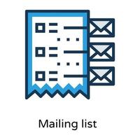 Trendy Mailing List vector