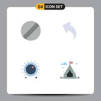 4 iconos planos universales establecidos para aplicaciones web y móviles hoja de control de sonido pasatiempos elementos de diseño vectorial editables vector