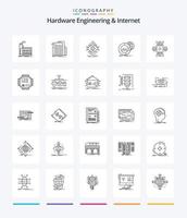 Creative Hardware Engineering And Internet 25 OutLine icon pack  Such As data. big. smart. structure. infrastructure vector