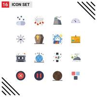 16 Flat Color concept for Websites Mobile and Apps employee arrows construction direction performance Editable Pack of Creative Vector Design Elements