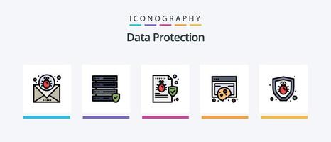 Data Protection Line Filled 5 Icon Pack Including email. token. deny. signature. transfer. Creative Icons Design vector