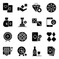 Casino Elements Glyph Vector Icons