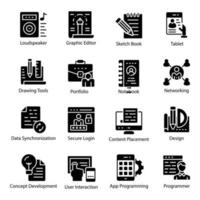 Information Technology Glyph Vector Icons