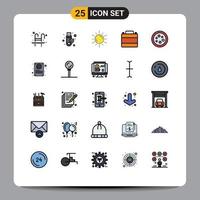 Universal Icon Symbols Group of 25 Modern Filled line Flat Colors of clothes shop case usb accessories astronomy Editable Vector Design Elements