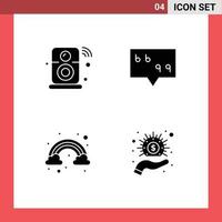 Solid Glyph Pack of Universal Symbols of speaker rainbow iot message business Editable Vector Design Elements