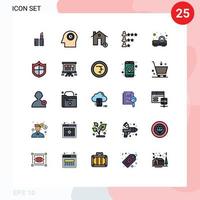 Pictogram Set of 25 Simple Filled line Flat Colors of antivirus presentation location beamer find Editable Vector Design Elements