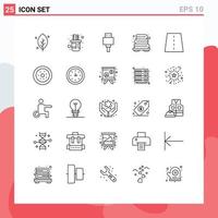 25 Creative Icons Modern Signs and Symbols of creative bridge devices towel bathroom Editable Vector Design Elements