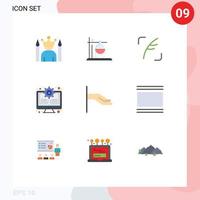 Set of 9 Modern UI Icons Symbols Signs for alms system transfusion monitor social Editable Vector Design Elements