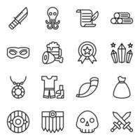 paquete de iconos de vector de equipo vikingo