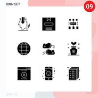 9 Creative Icons Modern Signs and Symbols of testng world algorithm security globe Editable Vector Design Elements