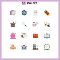 Modern Set of 16 Flat Colors Pictograph of board support global help document Editable Pack of Creative Vector Design Elements