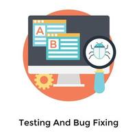 Trendy Bug Fixing vector